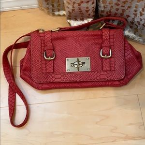 Carla Mancini Matte croc leather satchel bag